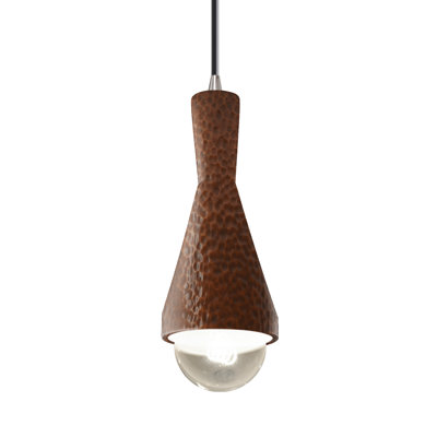 Luminaire suspendu conique à 1 lumière Breeona avec détails en métal