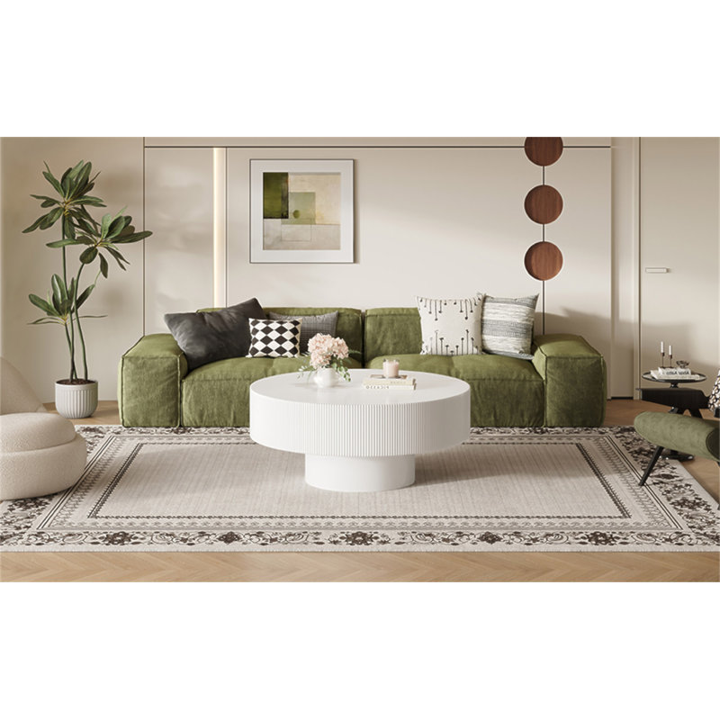 Table basse élégante Elegant Easy, 16.7" H x 35.4" W x 35.4" D, White