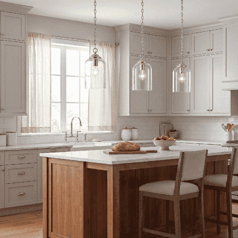 Alexa 1 - Light Single Bell Pendant in Polished Nickel, Polished Nickel, Clear