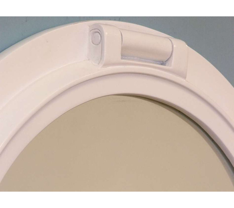 Miroir décoratif Ellert, H 24 po x l 24 po, Blanc brillant