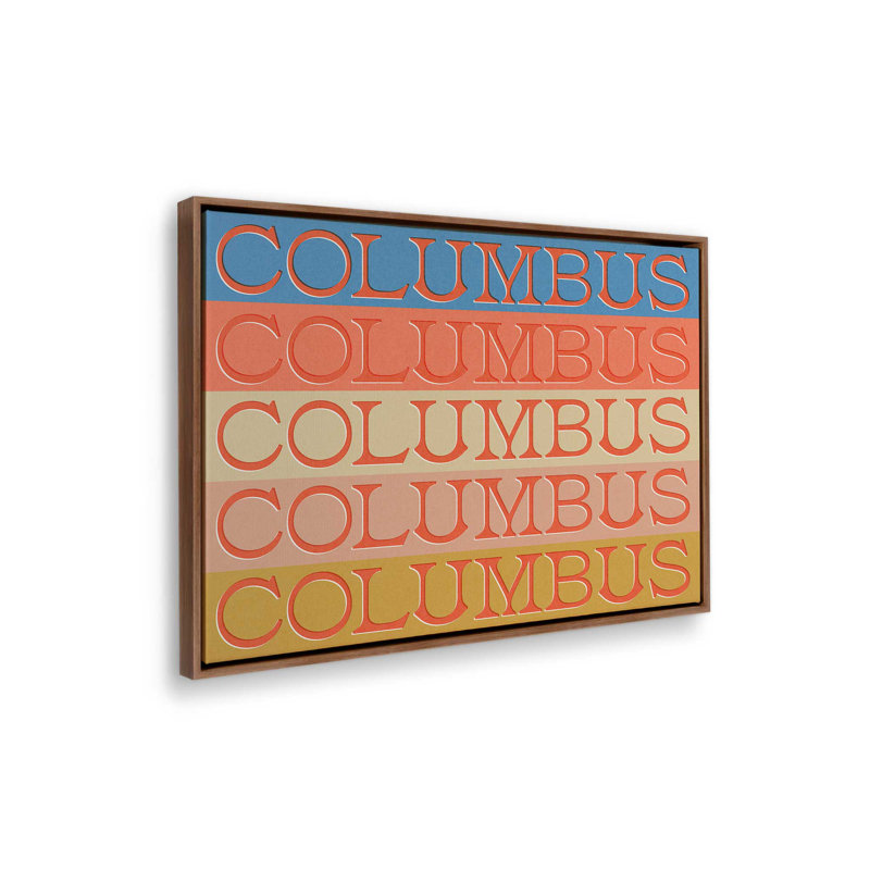 «Columbus Stack» par Deny Designs, reproduction d'art, 12 x 16, Brun, Toile avec cadre