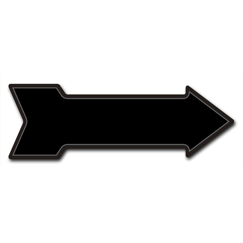 8" x 24" Black Plastic Outdoor Arrow Sign