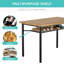 Ensemble de 5 chaises de table de salle à manger / cuisine - Ensemble de table de salle à manger rectangulaire moderne en métal et bois avec support à vin