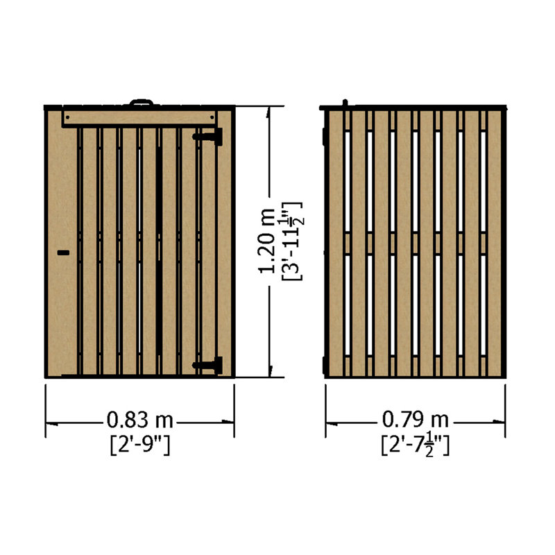 Wheelie Wooden Single Bin Store