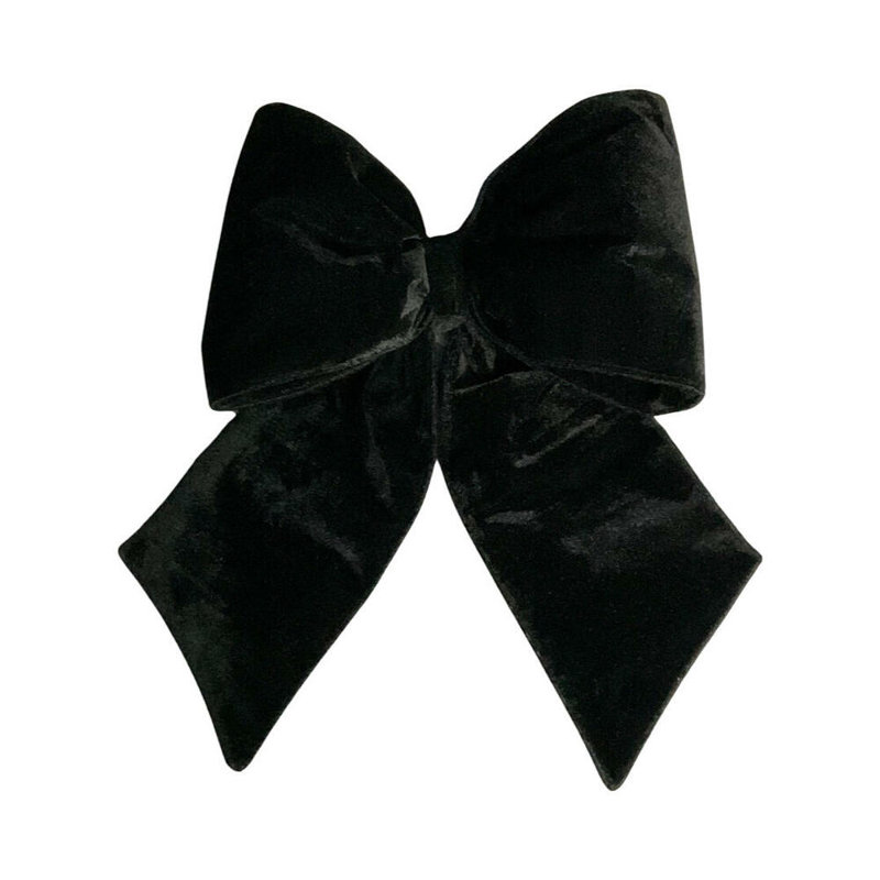 Vickerman Plush Velvet Christmas Bow, 18" H x 6" W x 23" D, Plush Black