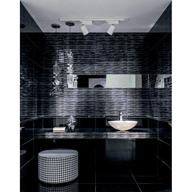 Fuliggine 11.63" x 23.38" Decorated Glass Tile