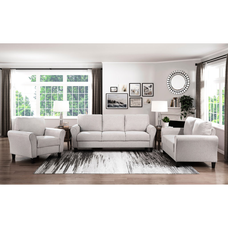 Modern In Sand Textured Fabric With Solid Frame And Cushions Desert For Living Area