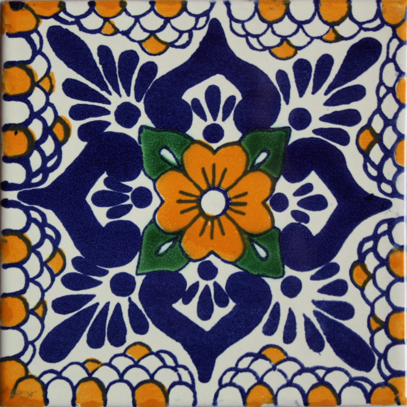Carreau mexicain TalaMex Moris Talavera 9 pièces 4,2 po x 4,2 po