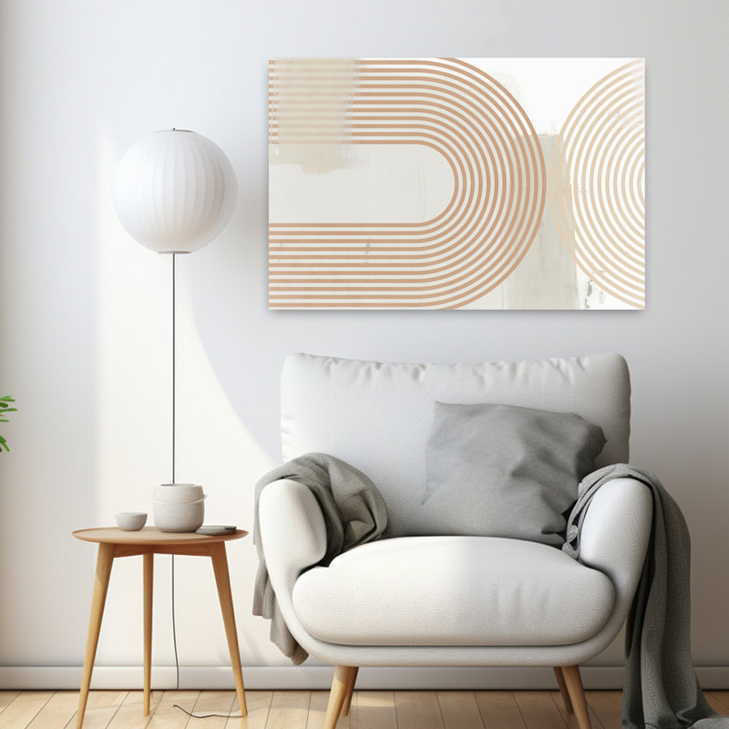 «Reaching Out I», art géométrique minimaliste abstrait, H 24 po x l 36 po