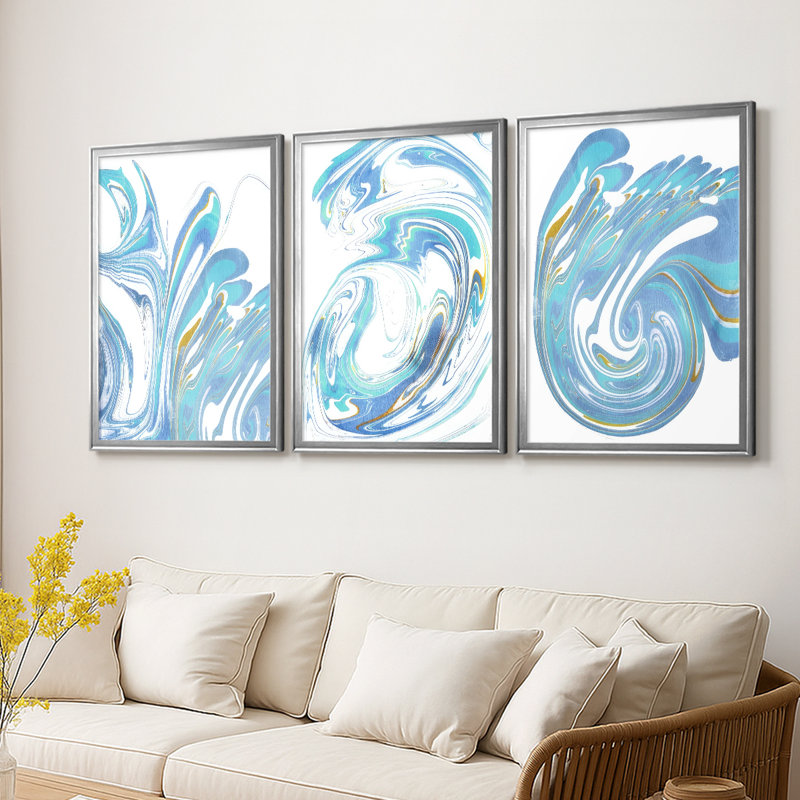 Galaxie I - 3 pièces sur toile tendue avec châssis encadré, H 21 po x l 30 po