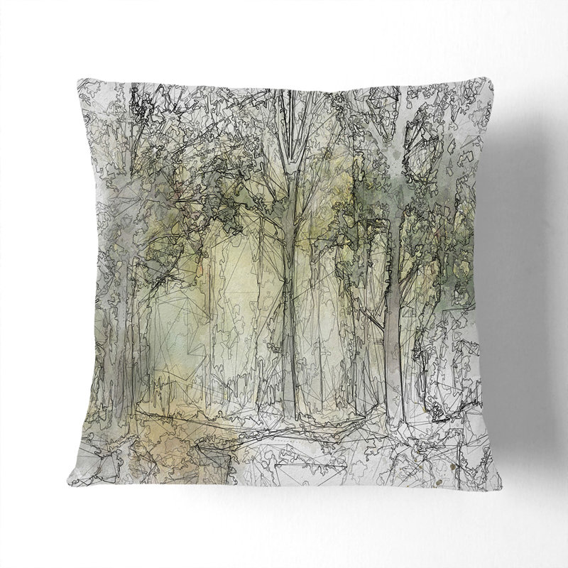 Abstract Square Cushion, White, 55cm H x 55cm W x 20cm D