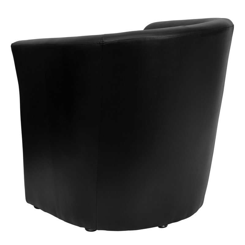 Fauteuil de réception en cuir l 27,25 po, Noir