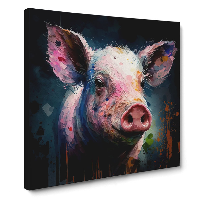 Pig Palette Knife No.1 - No Frame Print, 50cm H x 50cm W x 3cm D