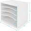 Organisateur de papier réglable à 4 niveaux, organiseur de bureau grande capacité pour livres / magazines / dossiers de bureau, séparateurs en bois, 7 lb par tablette, blanc