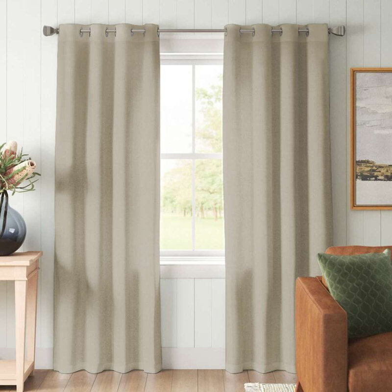 2 panneaux de rideaux en lin tissés transparents avec œillets Lyla, Mur du château, L 52 po x L 84 po