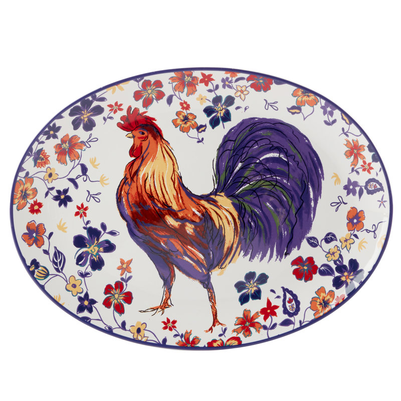 Plateau ovale Morning Rooster