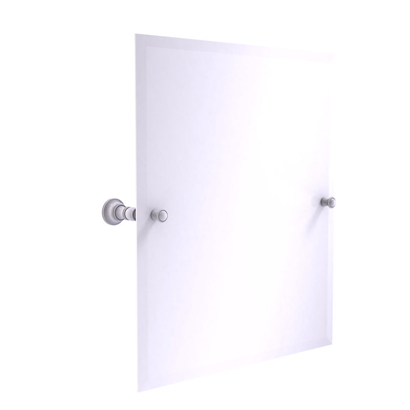 Miroir de meuble-lavabo biseauté sans cadre Freyja, Blanc mat, 26 po x 21,8 po