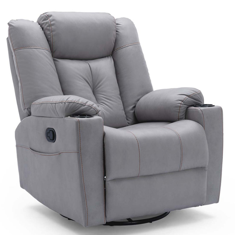 Henreitta Swivel Home Theatre Recliner, Grey