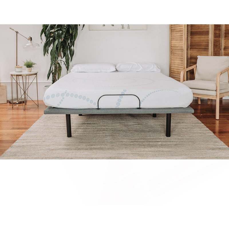 Matelas en mousse viscoélastique 8 "en blanc / bleu clair, Lit double