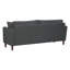 Canapé Yera avec 2 coussins, siège capitonné gris, bois brun cerisier, 195 cm (77 po)-135371920