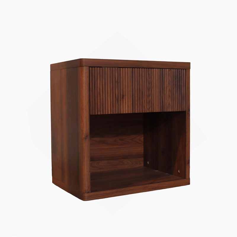 Table de chevet avec tiroir de rangement, table de chevet, table de bout pour chambre à coucher, salon, bureau, Noyer