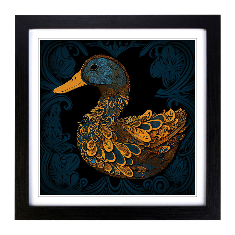 Single Picture Frame Print on Wood, Black