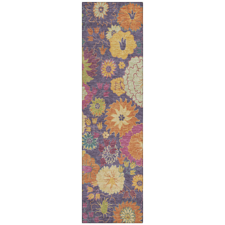 Machine Washable Indoor/Outdoor Matteson ACN2293 Floral Rug