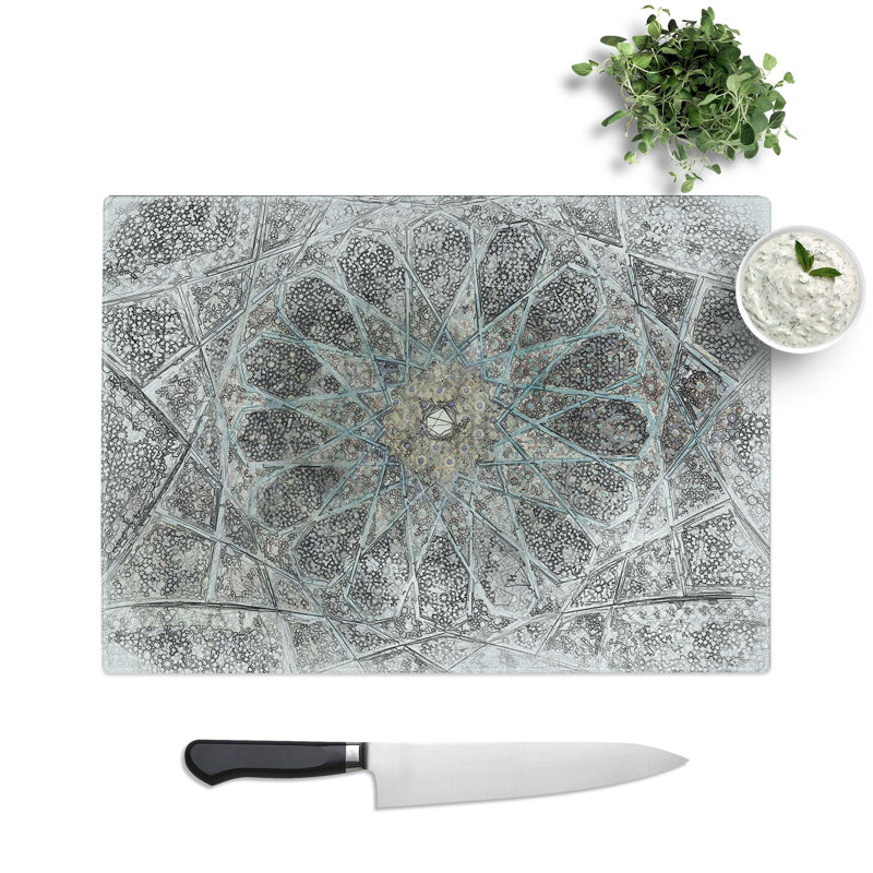 Glass Mosaic Pattern in Abstract Chopping Board, 28.5 cm W x 20 cm L