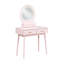 Meuble-lavabo rose avec tabouret, miroir et tiroir pratique pour miroir à DEL, tabouret et tiroirs-292231470