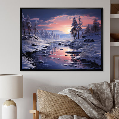 «White Fushia Winter Twilight IV», reproduction d'art sur toile
