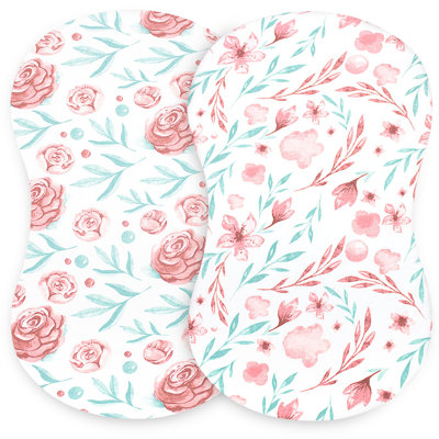 Eustolia Floral Cotton Fitted Bassinet Sheet