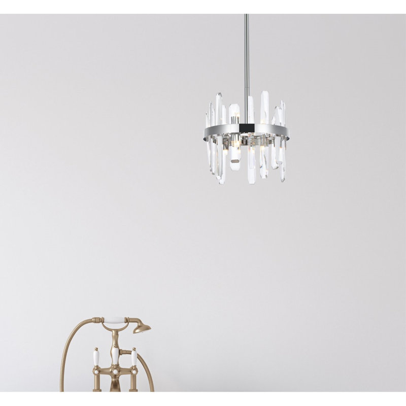 Marlow 6 - Light Unique/Statement Pendant, 57.5" H x 12" W x 12" D, Chrome