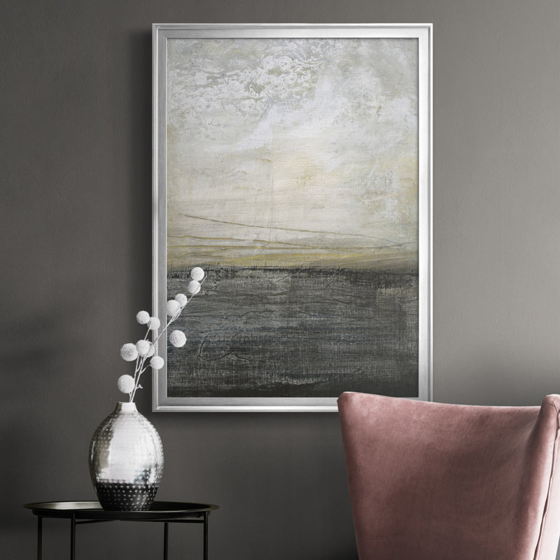 «Misty Landscape I», reproduction d'art sur toile, Argent, H 24,5 po x l 18,5 po x P 1 po