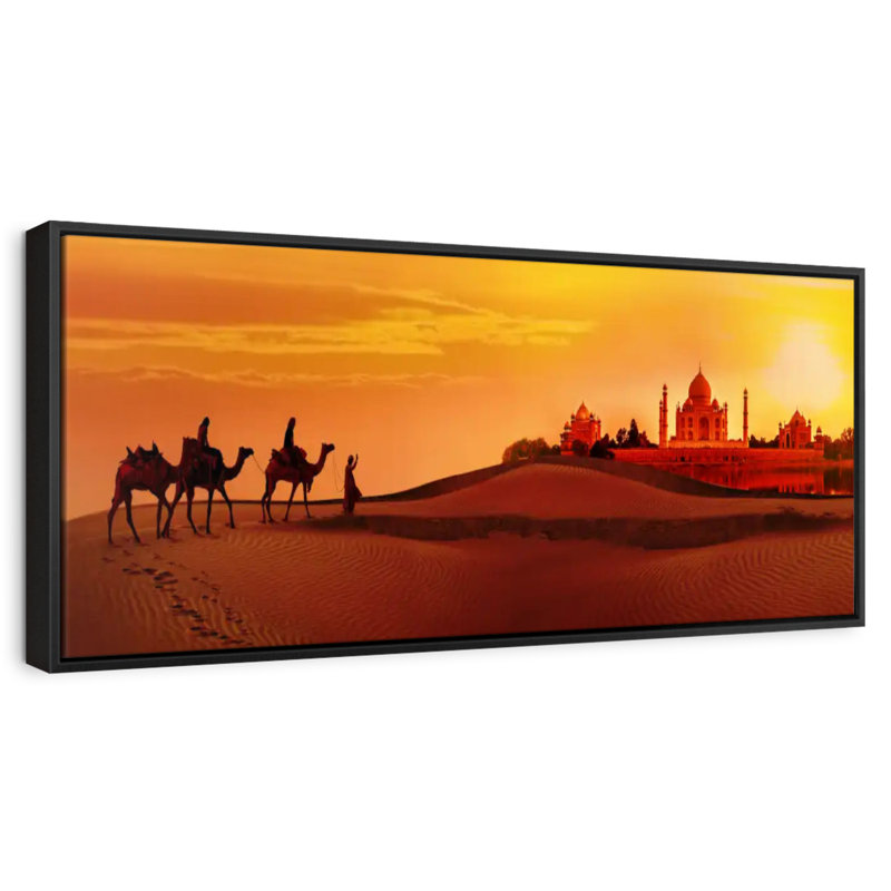 Taj Mahal gens du voyage, Cadre flottant noir, 49 po x 17 po