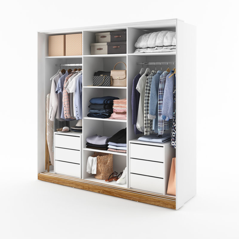 Beklabito 3 Door Manufactured Wood Wardrobe
