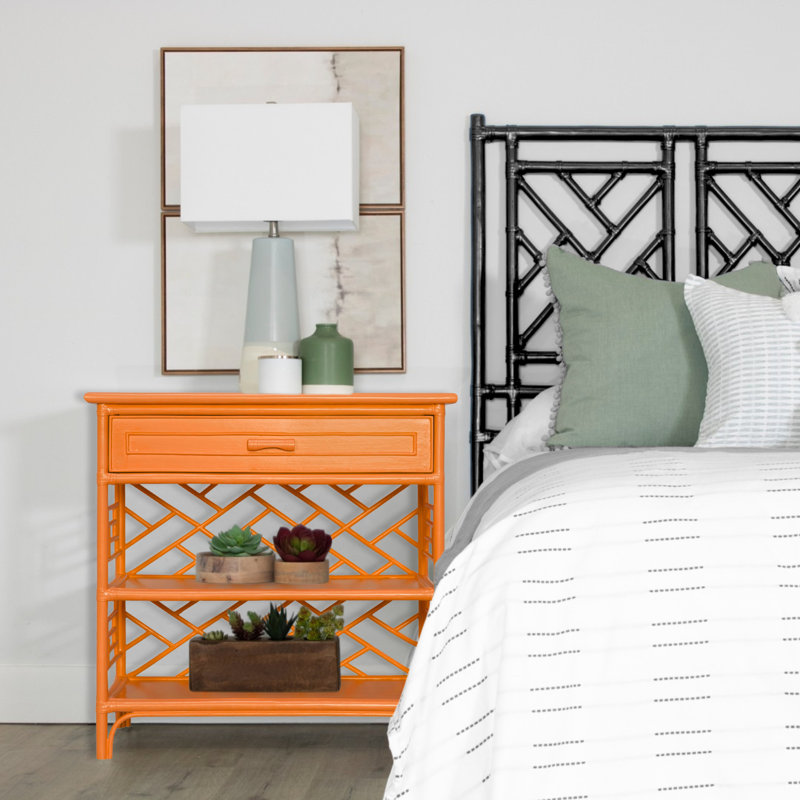 Chippendale End Table, Citrus Orange