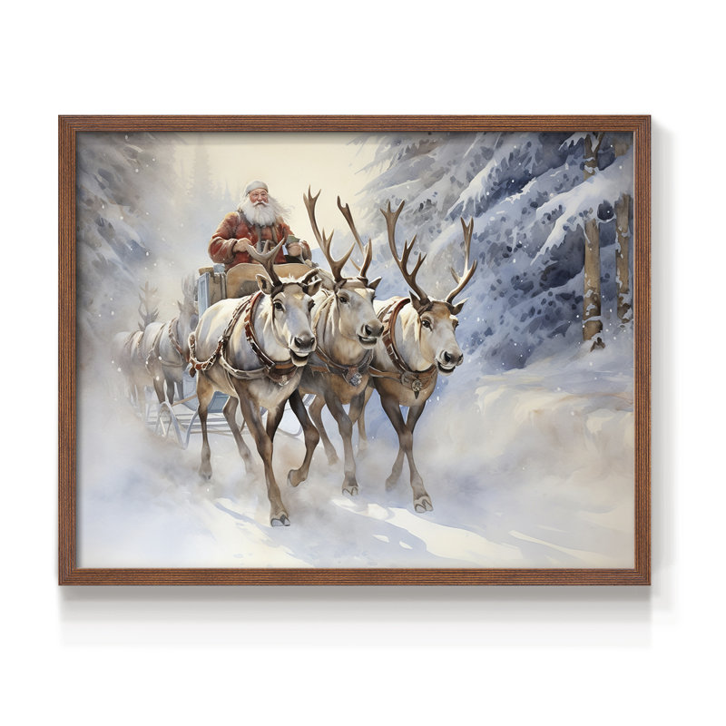 «Chirstmas Art» - CECLXV III - Reproduction encadrée - Restickable, H 8 po x l 10 po, Noyer