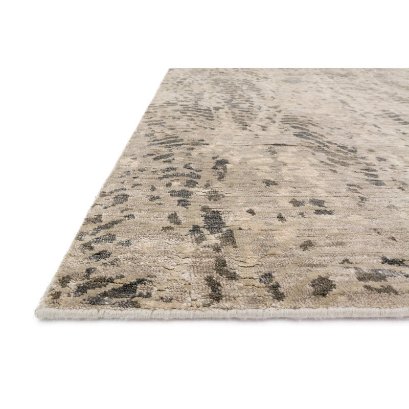 Transcend Hand Knotted Rayon Abstract Indoor Rug, Rectangle 9'6" x 13'6"