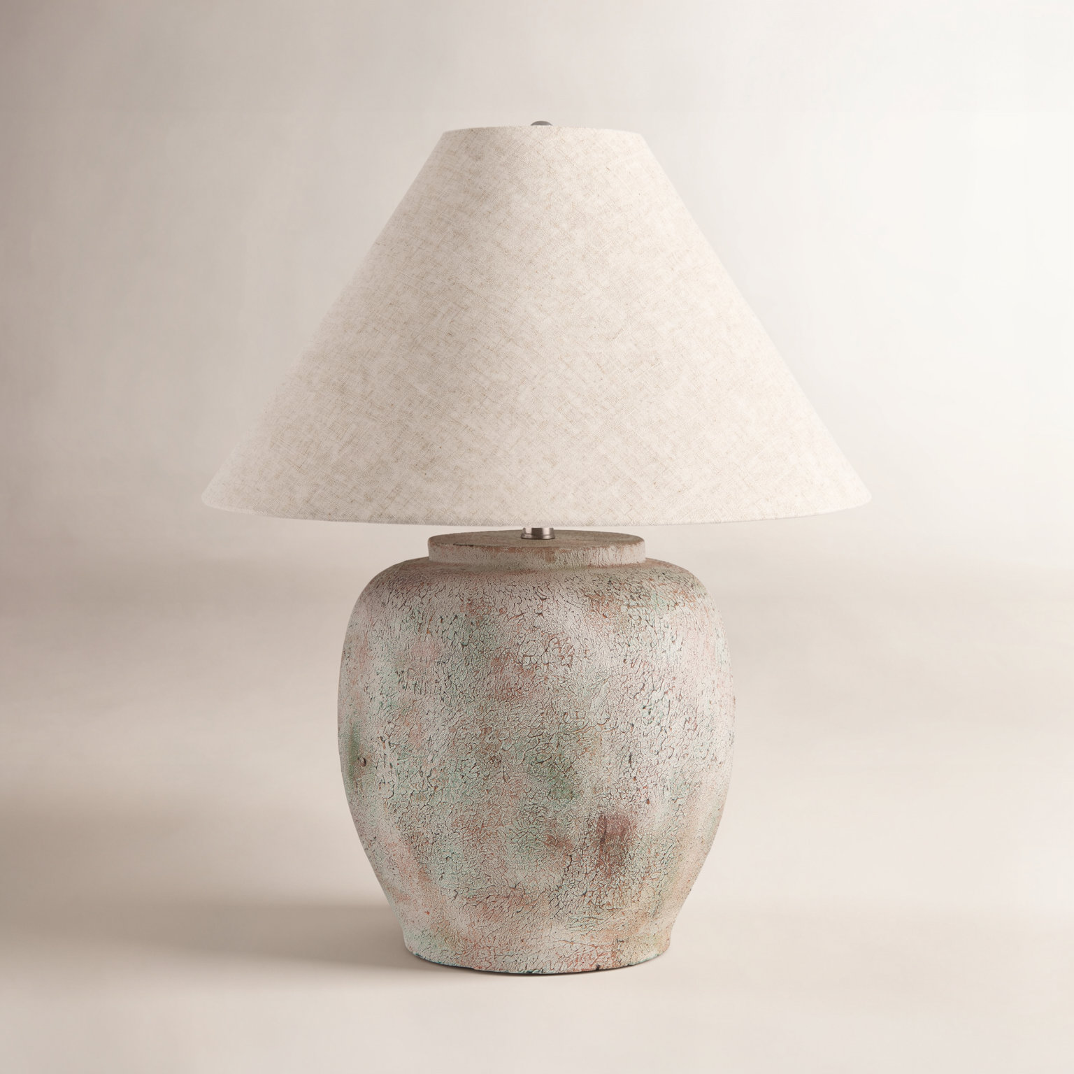 Concrete Table Lamp, Wheat, Cream/Red/Green