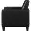 Chaise rembourrée contemporaine noire avec pieds stables et siège rembourré en mousse de style polyvalent et confortable