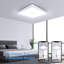 Plafonnier à DEL encastré 12,8 pouces 24W blanc brillant carré plafonnier à DEL 5000K, 2050LM lumière du jour étanche pour salle de bain, couloir, porche, salon, chambre à coucher