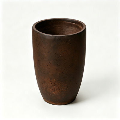 11.7" W X 18" H Mgotall Round Flower Planter Handcrafted Brown Plant Pots With Drainage Hole