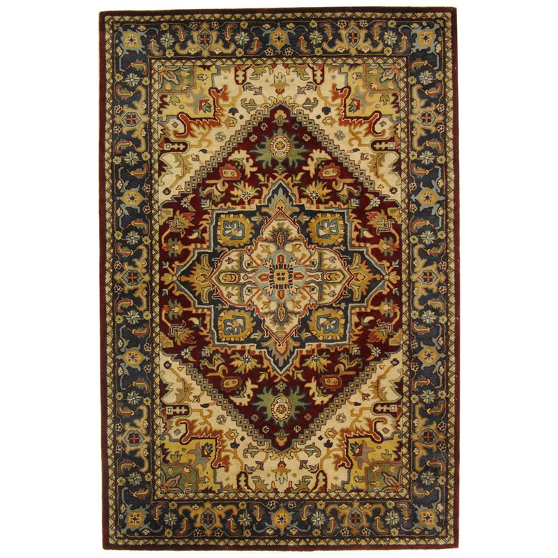 Tapis oriental en laine touffeté à la main Algier, Rectangle 9 pi 6 po x 13 pi 6 po