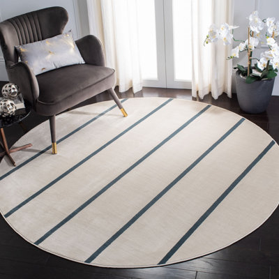 Tapis ivoire / bleu marine Aslin