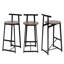 Tabourets de bar à hauteur de comptoir Rodney (3), noir et brun noyer. Base en métal avec une capacité de poids de 220 lb. Sièges ergonomiques. Style moderne pour la cuisine, le bar. Hauteur de l'utilisateur. Brun. Support dorsal