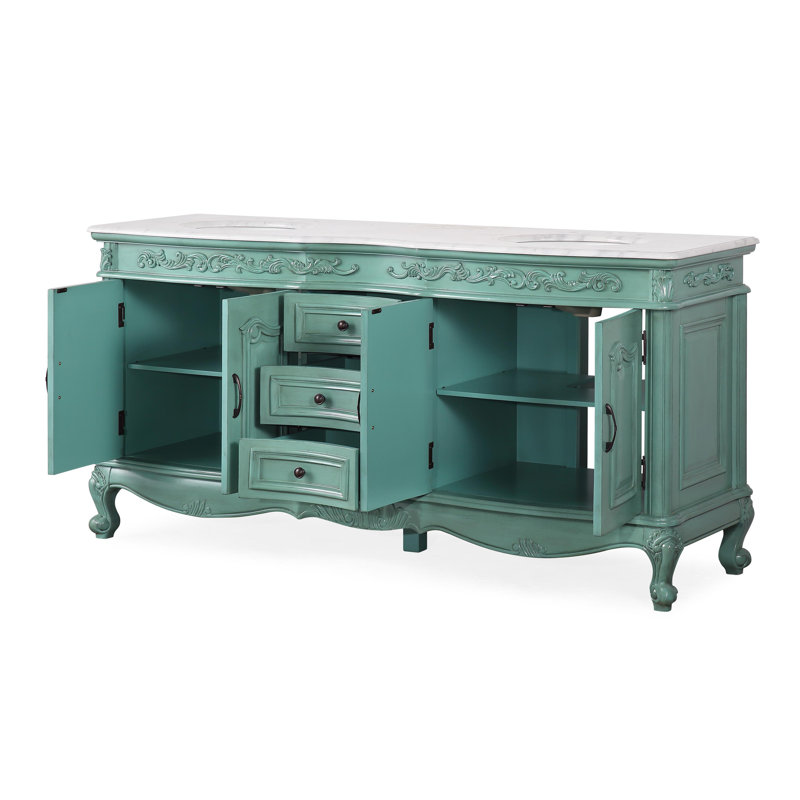 Ensemble de meuble-lavabo double 72 po Ola Keifer, Vert