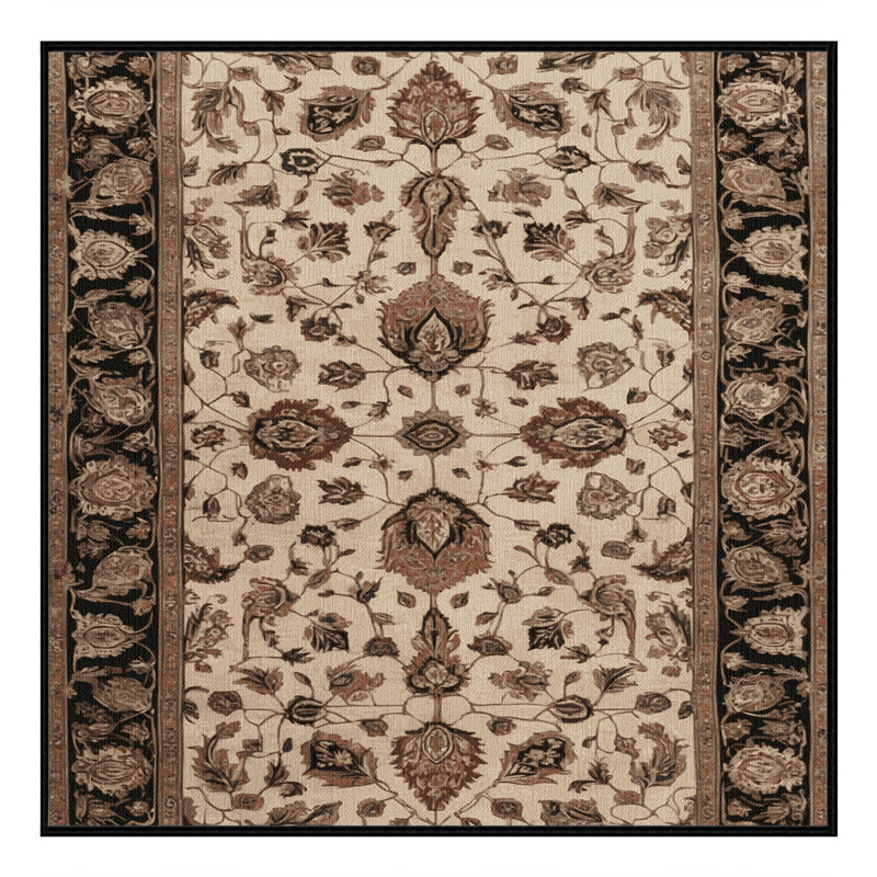Tapis brun lavable à la machine, Carré 4 pi