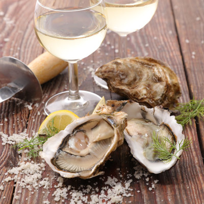 " Oyster And Wine Glass "