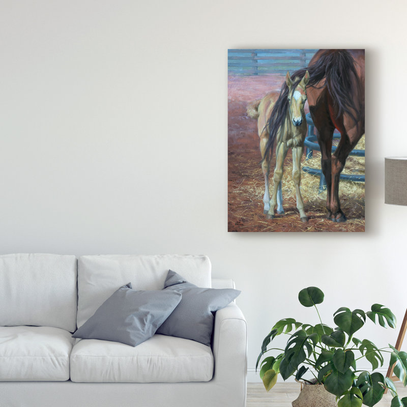 « chevaux bad day day », peinture sur toile tendue, H 32 po x l 24 po x P 2 po