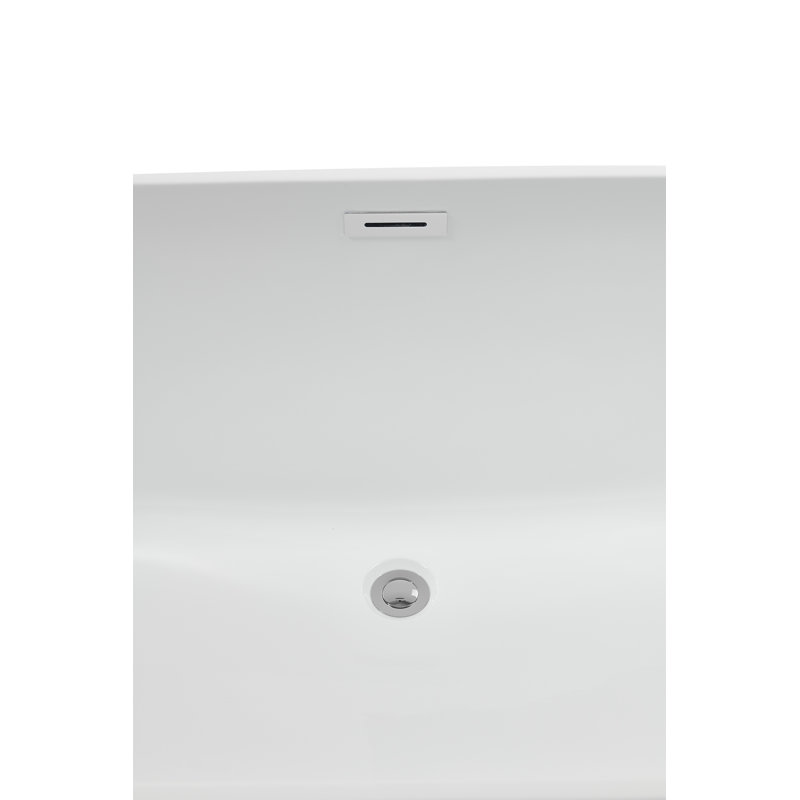 62.2'' x 28.7'' Freestanding Soaking Acrylic Bathtub, Polished Chrome